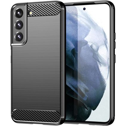 Mobigear Brushed Slim Samsung Galaxy S23 Hülle Flexibles TPU Backcover - Schwarz