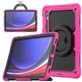 Mobigear RingGuard Samsung Galaxy Tab S10 Ultra Hülle Kunststoff,Silikon Backcover + Stifthalter + Schulterträger + Ständer - Magenta