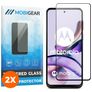 Mobigear Premium Motorola Moto G23 Panzerglas Gehärtetes Glas Displayschutz - Hüllenfreundlich - Schwarz (2er Pack)