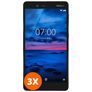 Mobigear Premium Nokia 7 Panzerglas Gehärtetes Glas Displayschutz - Hüllenfreundlich - Schwarz (3er Pack)