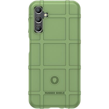 Mobigear Rugged Shield Samsung Galaxy A24 Hülle Flexibles TPU Backcover Stoßfest - Grün