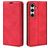 Mobigear Retro Slim Samsung Galaxy S24 FE Hülle Klapphülle Geldbörse - Rot