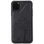 Mobigear Tree Wallet iPhone 11 Pro Max Hülle Backcover Stoßfest mit Kartenhalter und Ständer - Schwarz
