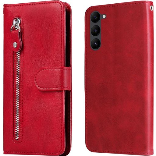 Mobigear Zipper Samsung Galaxy S23 Hülle Klapphülle Geldbörse - Rot