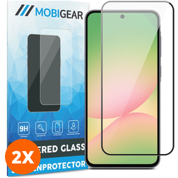 Mobigear Premium Samsung Galaxy A56 Panzerglas Gehärtetes Glas Displayschutz - Hüllenfreundlich - Schwarz (2er Pack)