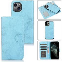 Mobigear Wallet iPhone 13 Mini Hülle Abnehmbare 2in1 Klapphülle Geldbörse - Babyblau