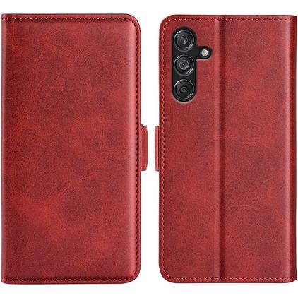 Mobigear Slim Magnet Samsung Galaxy M55 Hülle Klapphülle Geldbörse - Rot