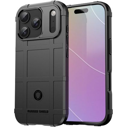 Mobigear Rugged Shield iPhone 18 Pro Hülle Flexibles TPU Backcover Stoßfest - Schwarz
