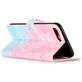 Mobigear Marble iPhone 8 Plus Hülle Klapphülle Geldbörse - Blau / Pink