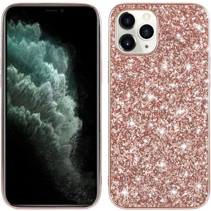 Mobigear Glitter iPhone 12 Hardcase Backcover - Roségold
