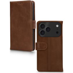 Mobilize Wallet iPhone 17 Pro Max Hülle Echtes Leder Klapphülle Geldbörse - Braun