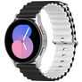 Mobigear Ocean Silikon Smartwatch Armband Dornschließe - 22-mm-Universalanschluss - Schwarz / Weiß
