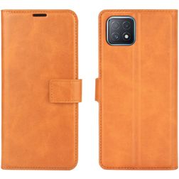 Mobigear Wallet OPPO A73 5G Hülle Klapphülle Geldbörse - Cognac