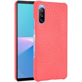 Mobigear Croco Sony Xperia 10 III Hülle Hardcase Backcover - Rot