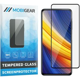 Mobigear Premium POCO X3 Pro Panzerglas Gehärtetes Glas Displayschutz - Hüllenfreundlich - Schwarz