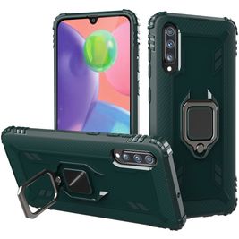 Mobigear Armor Ring Wiko View 4 Hülle Hardcase Backcover Stoßfest mit Ringhalter - Grün