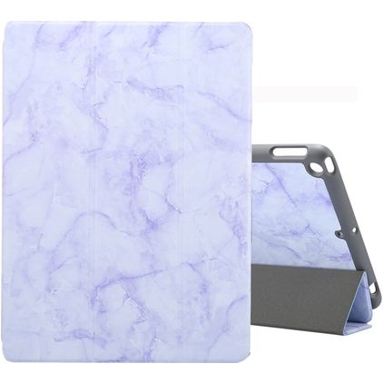 Mobigear Tri-Fold Marble iPad 8 (2020) Hülle Klapphülle + Stifthalter - Lila