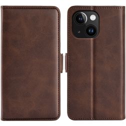 Mobigear Slim Magnet iPhone 15 Hülle Klapphülle Geldbörse - Braun