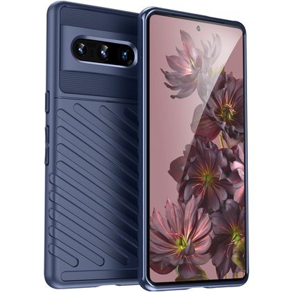 Mobigear Groove Google Pixel 7 Pro Hülle Flexibles TPU Backcover - Blau