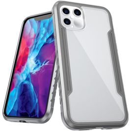 Mobigear Metal Tough iPhone 12 Pro Max Hülle Hardcase Backcover Stoßfest - Transparent / Grau