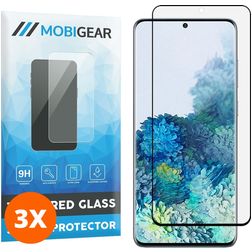 Mobigear Curved Samsung Galaxy S20 Plus Panzerglas Displayschutz - Hüllenfreundlich - Schwarz (3er Pack)