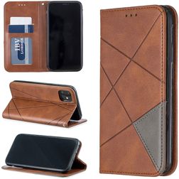 Mobigear Rhombus Slim iPhone 11 Hülle Klapphülle - Braun