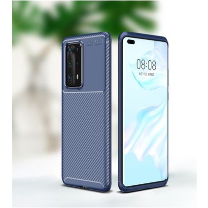 Mobigear Racing Huawei P40 Pro Plus Hülle Flexibles TPU Backcover - Blau