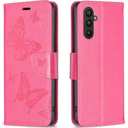 Mobigear Butterfly Samsung Galaxy A24 Hülle Klapphülle Geldbörse - Magenta