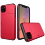 Mobigear Card iPhone 11 Hülle Hardcase Backcover Stoßfest mit Kartenhalter - Rot