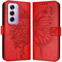 Mobigear Butterfly OPPO Reno 12 Pro Klapphülle Portemonnaie - Rot