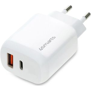 4Smarts DoublePort Dual USB / USB-C Quick Charge 3 30W - Weiß