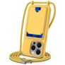 Mobigear Lanyard Card iPhone 16 Pro Silikon Handykette mit Kartenhalter - Gelb
