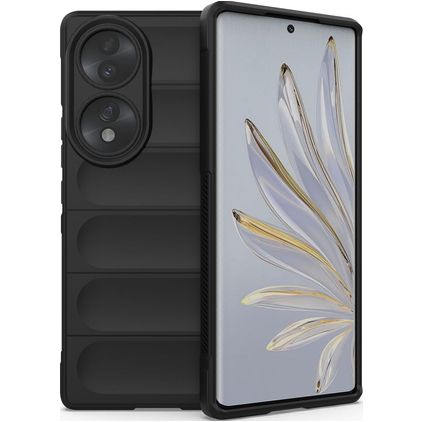 Mobigear Bumpy HONOR 70 Hülle Flexibles TPU Backcover - Schwarz