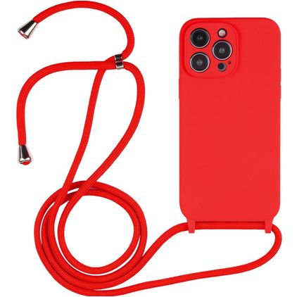 Mobigear Lanyard iPhone 14 Pro Silikon Handykette - Rot