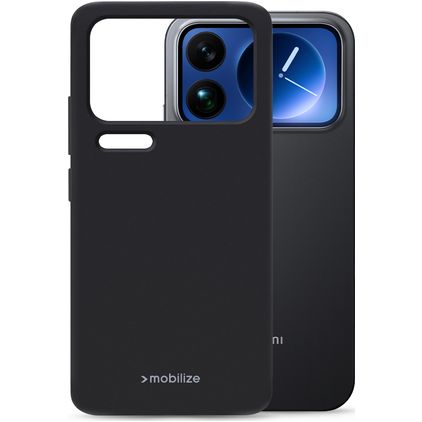 Mobilize Rubber Gelly Xiaomi 17 Pro Max Hülle Flexibles TPU Backcover - Schwarz