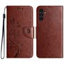 Mobigear Flowers Samsung Galaxy A36 Hülle Klapphülle Geldbörse - Braun