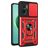 Mobigear Armor Ring Cam Slide Xiaomi Redmi 10 5G Hülle Hardcase Backcover Stoßfest mit Ringhalter und Kamera Slider - Rot