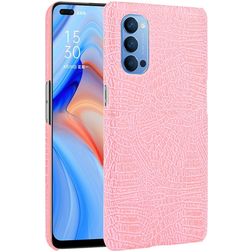 Mobigear Croco OPPO Reno 4 Hülle Hardcase Backcover - Pink