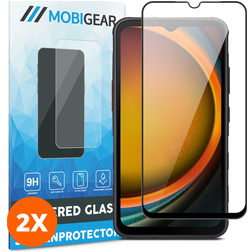 Mobigear Premium Samsung Galaxy Xcover 7 Pro Panzerglas Gehärtetes Glas Displayschutz - Hüllenfreundlich - Schwarz (2er Pack)