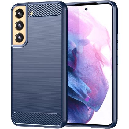 Mobigear Brushed Slim Samsung Galaxy S23 Hülle Flexibles TPU Backcover - Blau