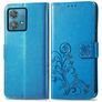 Mobigear Clover Motorola Edge 40 Neo Hülle Klapphülle Geldbörse - Blau