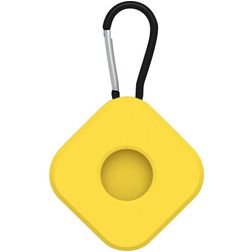 Mobigear Square Key Apple AirTag Hülle Flexibles Silikon Schlüsselanhänger - Gelb