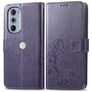 Mobigear Clover Motorola Edge 30 Pro Hülle Klapphülle Geldbörse - Lila
