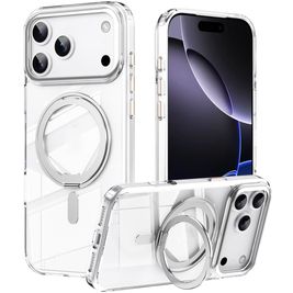 Mobigear Frosted Mag iPhone 17 Pro Max MagSafe Hülle Hardcase Backcover mit Ständer - Silber