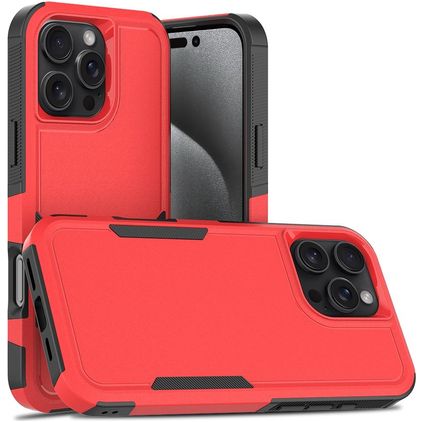 Mobigear Heavy Armor iPhone 16 Pro Max Hülle Hardcase Backcover Stoßfest - Rot