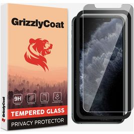 GrizzlyCoat Easy Fit AntiSpy iPhone 11 Pro Max Panzerglas Gehärtetes Glas Displayschutz Privacy - Hüllenfreundlich + Applikator