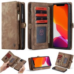Caseme 008 iPhone 11 Pro Hülle Abnehmbare 2in1 Klapphülle Geldbörse - Braun