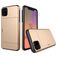 Mobigear Card iPhone 11 Hülle Hardcase Backcover Stoßfest mit Kartenhalter - Gold