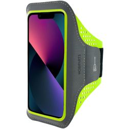 Mobiparts Comfort Fit Handyhalterung Joggen iPhone 13 Pro Sporthülle Neopren Sportarmband - Neon Green