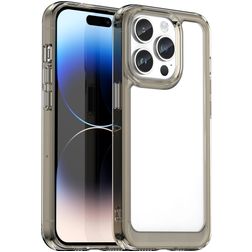 Mobigear Crystal iPhone 15 Pro Max Hardcase Backcover - Transparent / Grau